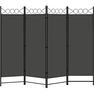 Woltu Paravent Raumteiler Sichtschutz, Raumtrenner innen Outdoor Garten Balkon Terrasse, Raumtrenner Dunkelgrau