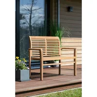 DeVries Gartenbank Holz, Teakholz, 2-Sitzer, 120x92x52 cm, Gartenmöbel, Gartenbänke