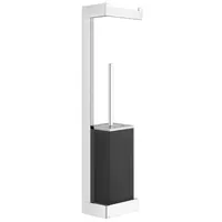 GESSI Rettangolo Accessoires Kombination mit Papierrollenhalter und Toilettenbürstengarnitur schwarz,