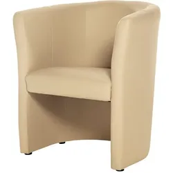 Deskin Clubsessel Kunstleder, beige Elegant, bequem und einladend 4255704320879 DESKIN