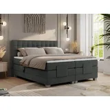 Boxspringbett mit Motor, elektrisch - Elektro - 180x200cm - Grau - H3 - Grau