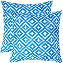 Homescapes Zoe 45 x 45 cm Blau-Weiße