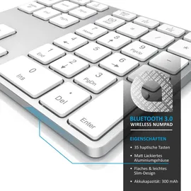 Aplic Bluetooth Numpad - Wireless Ziffernblock mit Multifunktionstasten – Keypad Aluminium - 35 Tasten – Bluetooth 3.0 – Kabellos