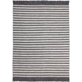 calo-deluxe Teppich CALO-DELUXE "Bature 400" Gr. 2, grau (natur, anthrazit), B:80cm H:10mm L:150cm, Viskose, Wolle, Teppiche, Teppich, Wolle und Viskose mit Fransen, Wohnzimmer
