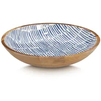 Zeller Schale, Mangoholz, blau, Ø 30x6cm