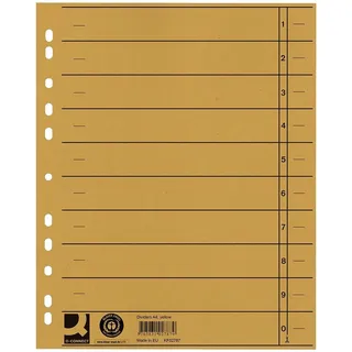 Q-Connect Q-Connect® Trennblätter - A4 Überbreite, gelb, 100 Stück