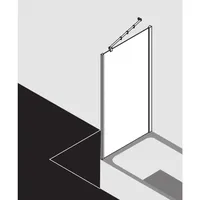 Kermi Filia XP Seitenwand verkürzt auf Badewanne FXUVD07516VPK 75x160cm, silber hochglanz, ESG klar Clean