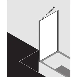 Kermi Filia XP Seitenwand verkürzt auf Badewanne FXUVD07516VPK 75x160cm, silber hochglanz, ESG klar Clean