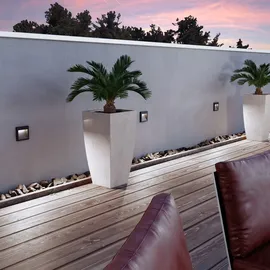 ledscom.de LED Wandeinbauleuchte NOLA, Downlight für außen, IP54, anthrazit matt, 90 x 90mm, kaltweiß