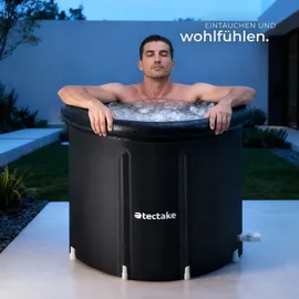 Tectake tectake® Eisbadetonne faltbar, mit 3-facher Isolierung, zentraler Wasserablass und Ablaufhahn, inkl. Tragetasche, Pumpe und Wasserkissen
