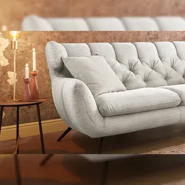 KAWOLA 2,5-Sitzer Charme Cord cremeweiß