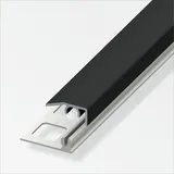 Alfer Abschluss-Profil 1 m, 19.5 x 7 mm Alu eloxiert gebürstet schwarz