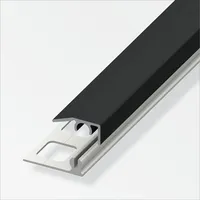 Alfer Abschluss-Profil 1 m, 19.5 x 7 mm Alu eloxiert gebürstet schwarz
