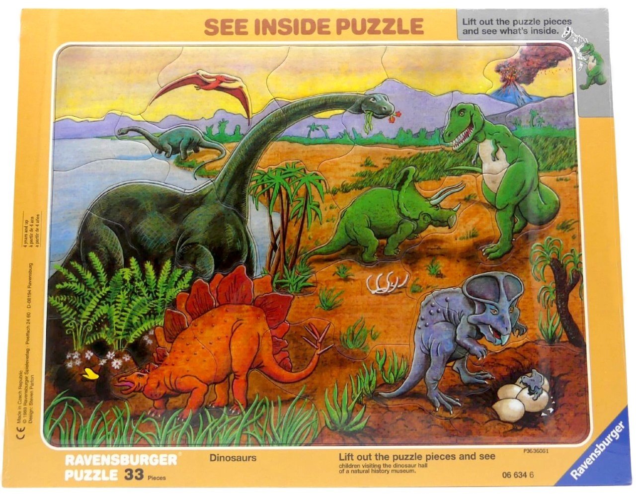 Ravensburger Puzzle Dinosaurier 066346 Kinder Rahmenpuzzle Tiere 33 Teile 37 ...