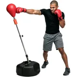 CHIMHOON Boxsack Stehend, Erwachsene Standboxsack, Punchingball, Verstellbar Erwachsene Kinder Boxen Punchingball, Boxen Ausrüstung, Workout-Ausrüstung, Stressabbau & Fitness (Rot)
