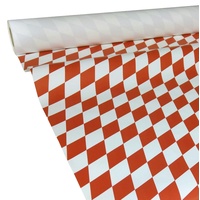 JUNOPAX Papiertischdecke Raute rot-weiß 50m x 1,00m nass- und wischfest