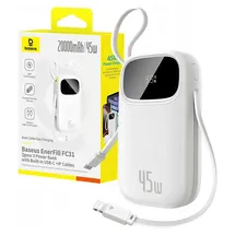 Baseus Powerbank 45W USB-C Lightning Schnellladegert Weiß