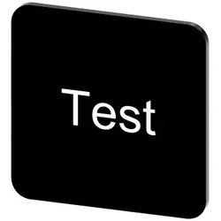 Siemens 3SU19000AF160DV0 Bezeichnungsschild 22x22mm, Schild schwarz, Beschriftung: Test - 10 Stück