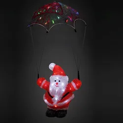 LED Acryl Figur Weihnachtsmann mit Fallschirm
