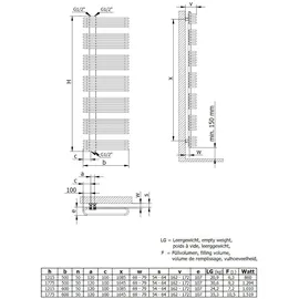 HSK Badheizkörper 177,5 x 60 mm 856 W weiß