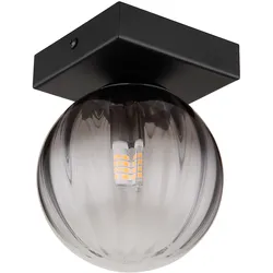 Wandleuchte Wandlampe Schlafzimmerlampe Metall Glas Rauchfarbe 1-Flammig