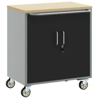 VidaXL Werkzeugschrank mit Rollen Abschließbar Schwarz 75x45x85 cm