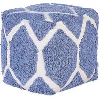 Beliani Pouf beige / Blau 40 x 40 cm