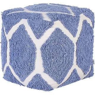 Beliani Pouf Beige, / Blau 40 x 40 cm Wohnzimmer, Hocker, Poufs