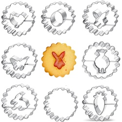 ANYUNKEY Oster Linzer Ausstecher Set, 8 Stück Osterhasen Keksausstecher Plätzche...