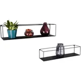 Mirrors and More Wandregal Tinka 65 x 15 x 15 cm Schwarz