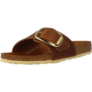 Birkenstock Madrid Big Buckle Nubukleder geölt schmal cognac 36