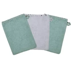 WÖRNER SÜDFROTTIER Waschhandschuh Sterne eisblau 3er Pack