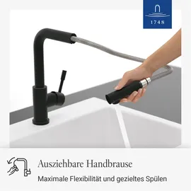 Villeroy & Boch Steel Shower Window Einhebelmischer Schwarz Matt