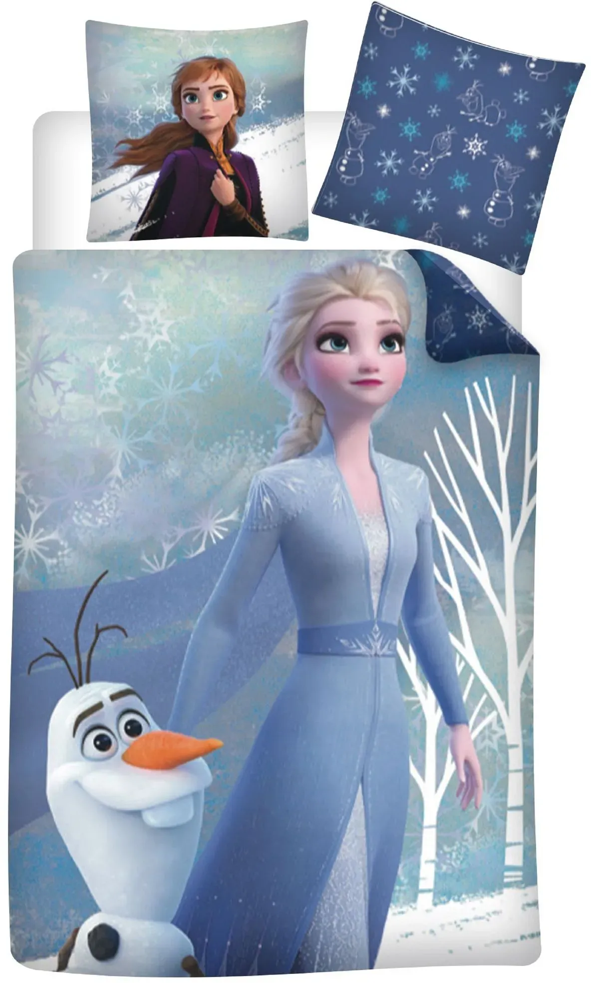 Disney Eiskönigin Elsa Anna Olaf Flanell Bettwäsche Set 135x200 cm