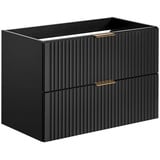 Lomadox Waschbeckenschrank ADELAIDE-56-BLACK schwarz 2 Softclose-Auszüge 80/57/46 cm schwarz 80 cm x 57 cm x 46 cm