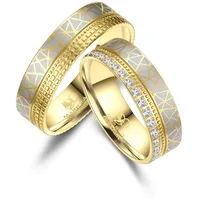 Partnerring MARRYA "Edelstahl Ringe Trauringe Eheringe Partnerringe" Gr. 68, gold (herren ring, silber, gold), Fingerringe, Damen, 68, Edelstahl