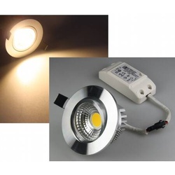 LED Einbaustrahler COB-5 warmweiß rund 5W 350lm 90° chrom EEK G [A-G]