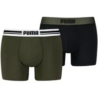 Puma Boxershorts PUMA MEN EVERYDAY PLACED LOGO BOXERS 2P (Packung, 2er Pack) mit Logo Webbund grün S