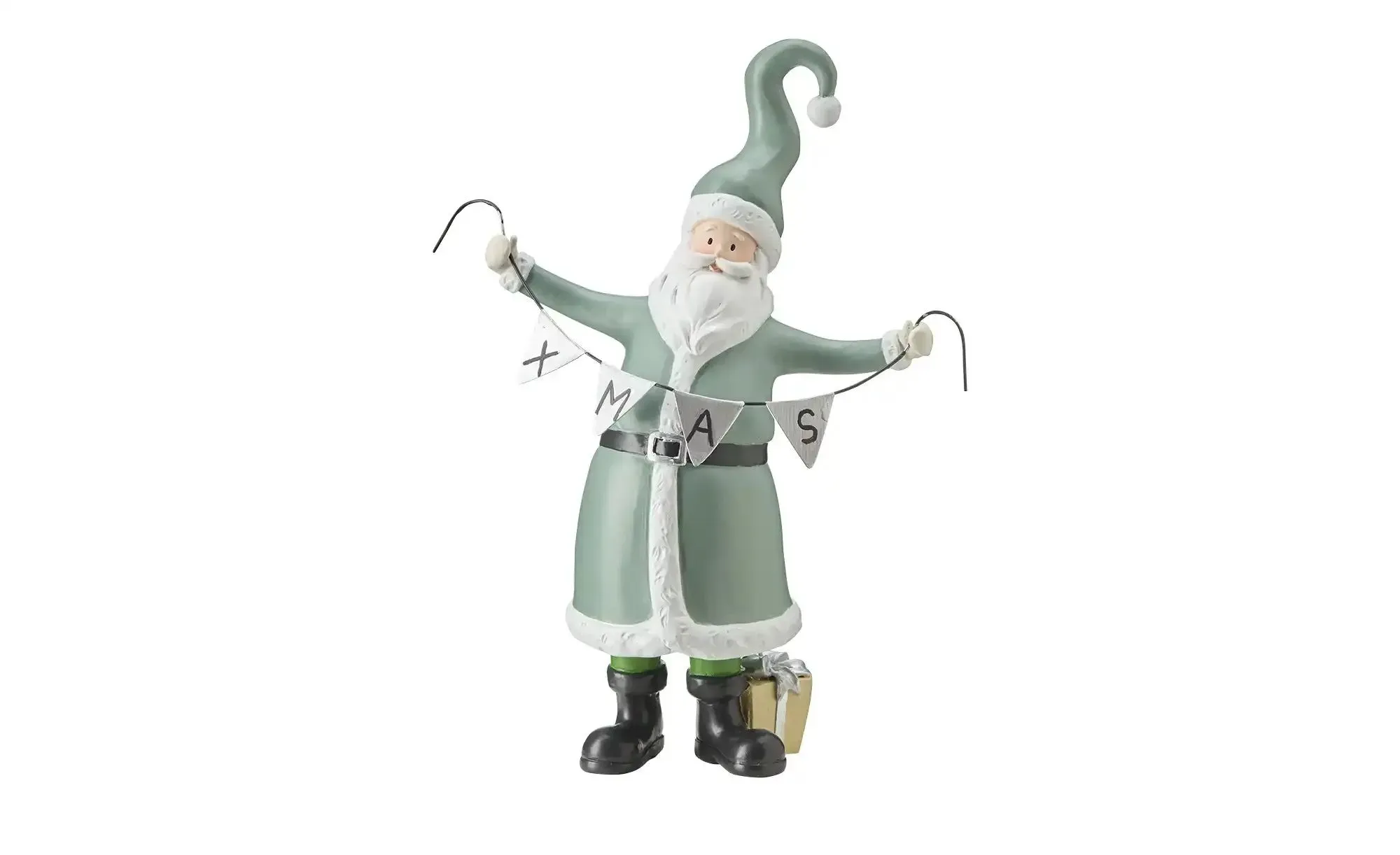HOME STORY Deko Figur Weihnachtsmann   , Polyresin (Kunstharz),Metall , Maße (cm): H: 24,8  Ø: 18.4