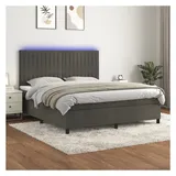 vidaXL Boxspringbett 180 x 200 cm Dunkelgrau