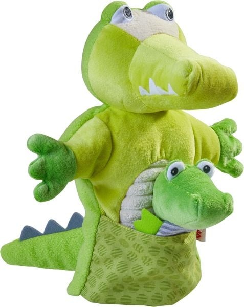 HABA - Handpuppe Krokodil mit Baby