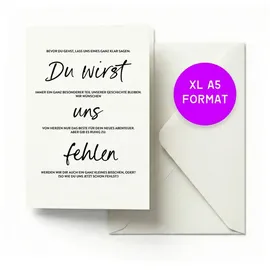heaven+paper heaven+paper® XL Grußkarte Kollegen DIN A5 mit Umschlag I XXL Grußkarte Abschied I Glückwunschkarte Ruhestand I Grußkarte Rente, Gute Besserung, persönlich individuell (Denken an dich)