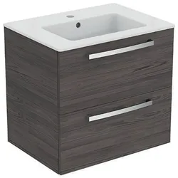 Ideal Standard Waschtisch/Möbel-Paket Eu 610x450x565mm Weiß / Lava Grau Dekor