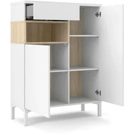 VCM Sideboard Ringe 89 x 37 cm Weiß