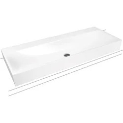 Doppelwaschtisch „Silenio“ 120 × 46 cm, ohne Hahnlochbohrung in warm grey 10, mit Perl-Effekt