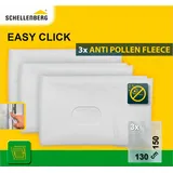 Schellenberg 70473 3er-Set Pollenschutzvlies für Fliegengitter Fenster Easy Click, 130 x 150 cm, Ersatz für Pollenschutzgitter, Weiß