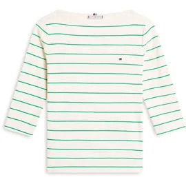 Tommy Hilfiger Damen Slim Cody Boat-Nk 3/4Slv Ww0Ww40589, Weiß, XL - XL