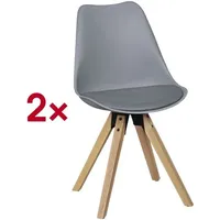 Wohnling 2er-Set Esszimmerstühle »Lima« Kunststoff grau, 49x51x52 cm