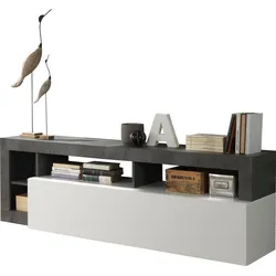 Lowboard INOSIGN "Hamburg", grau (weiß, ossido), B:184cm H:58cm T:35cm, Sideboards, Breite 184 cm