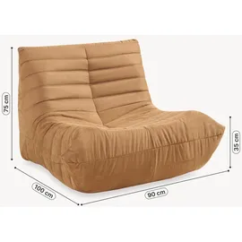 [en.casa] Bodensessel Kodsø Mikrofaser 75 x 90 x 100 cm Braun